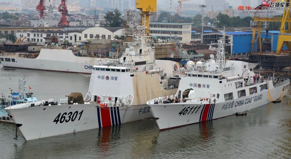 中国近海，一舰船暴力抗法撞击056护卫舰，中国海警紧急出动