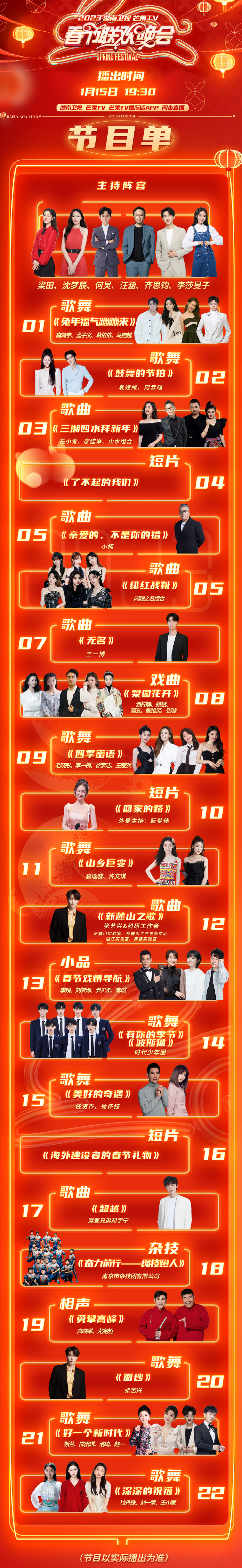 湖南卫视春晚节目单正式发布，今晚播出，手握三大流量密码！